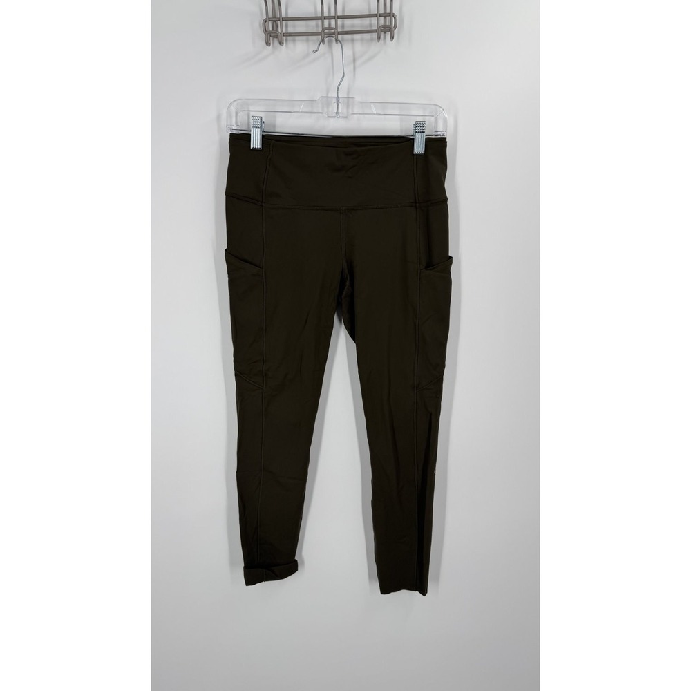 Lululemon Pants Leggings Women 8 Green Pockets High Rise Activewear